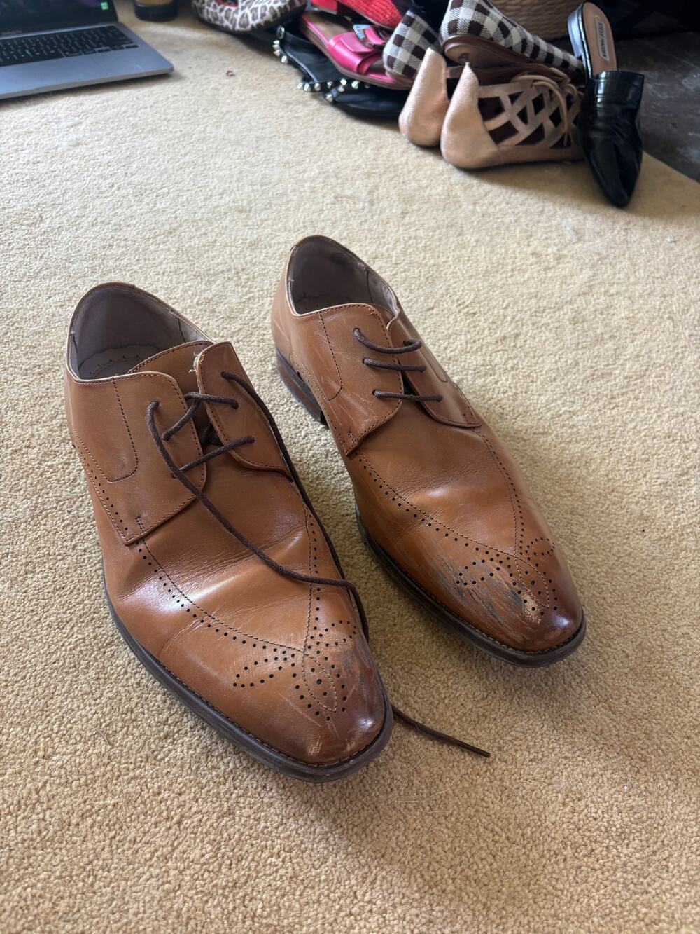 Stacy Adams Brown Leather Wingtip Oxford Dress Shoes